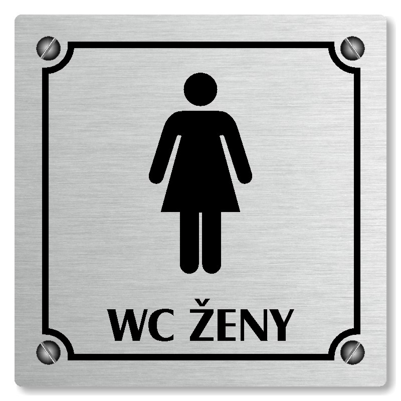 WC ženy, 118x118mm, stříbrná, Kansas